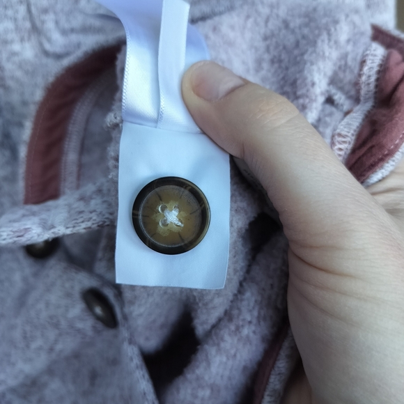 MWL Madewell (Re)sourced Sweater Fleece Shirt Jacket Heather Pale Thistle Brown - Picture 7 of 10